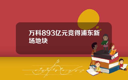 万科893亿元竞得浦东新场地块