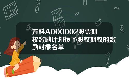 万科A000002股票期权激励计划授予股权期权的激励对象名单