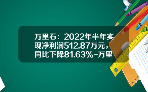 万里石：2022年半年实现净利润512.87万元，同比下降81.63%-万里石股份有限公司