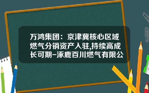 万鸿集团：京津冀核心区域燃气分销资产入驻,持续高成长可期-涿鹿百川燃气有限公司