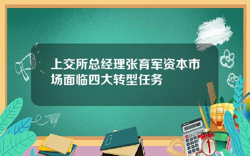 上交所总经理张育军资本市场面临四大转型任务