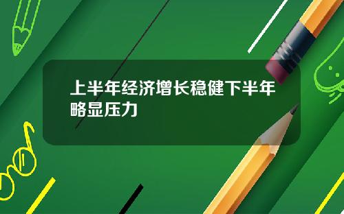 上半年经济增长稳健下半年略显压力