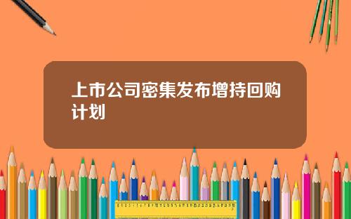 上市公司密集发布增持回购计划