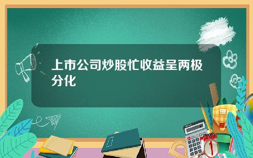 上市公司炒股忙收益呈两极分化