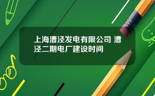 上海漕泾发电有限公司 漕泾二期电厂建设时间