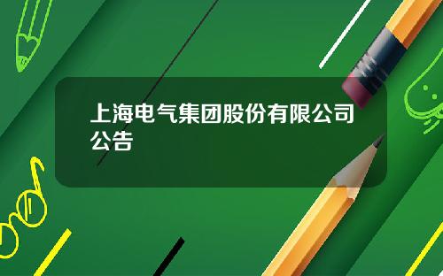 上海电气集团股份有限公司公告