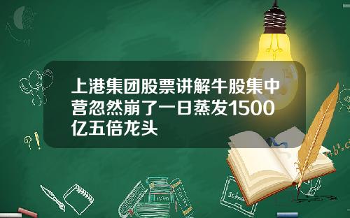 上港集团股票讲解牛股集中营忽然崩了一日蒸发1500亿五倍龙头