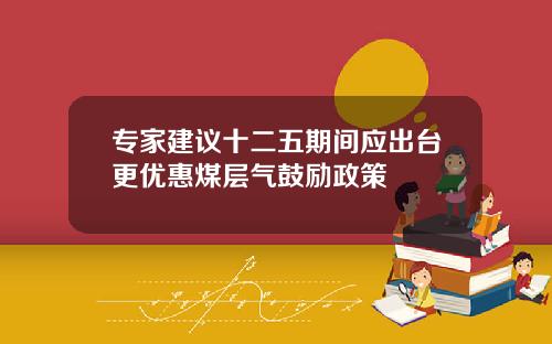 专家建议十二五期间应出台更优惠煤层气鼓励政策