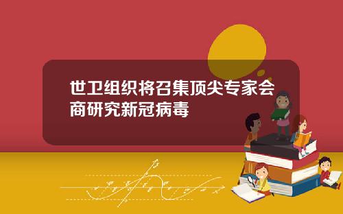 世卫组织将召集顶尖专家会商研究新冠病毒