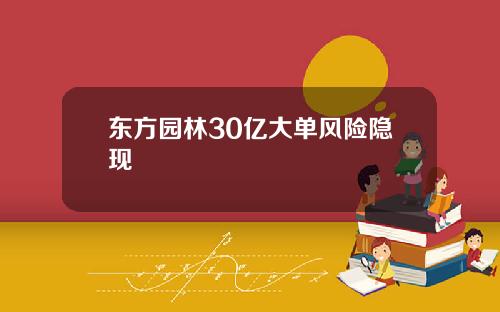 东方园林30亿大单风险隐现