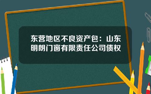 东营地区不良资产包：山东明朗门窗有限责任公司债权