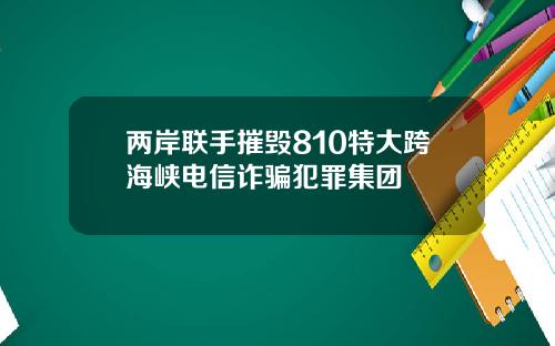 两岸联手摧毁810特大跨海峡电信诈骗犯罪集团