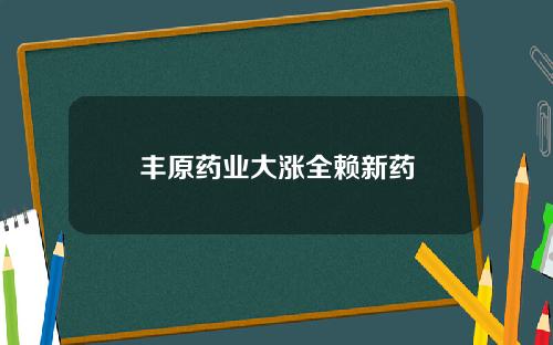 丰原药业大涨全赖新药