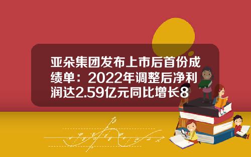 亚朵集团发布上市后首份成绩单：2022年调整后净利润达2.59亿元同比增长85.6%-ReVpar达到多少为盈利