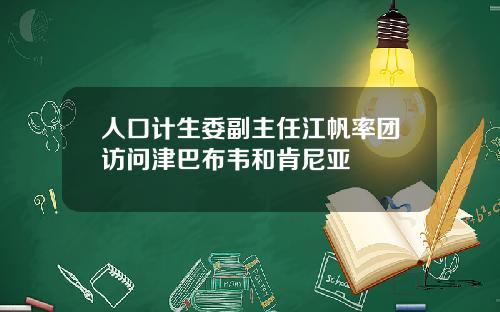 人口计生委副主任江帆率团访问津巴布韦和肯尼亚