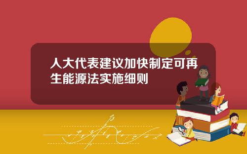 人大代表建议加快制定可再生能源法实施细则