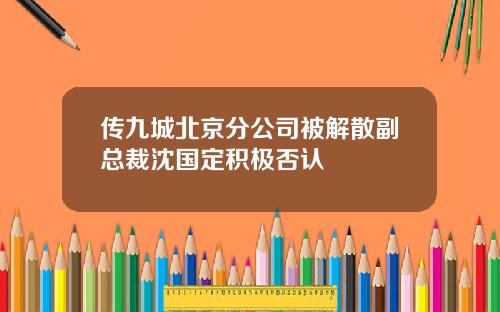 传九城北京分公司被解散副总裁沈国定积极否认