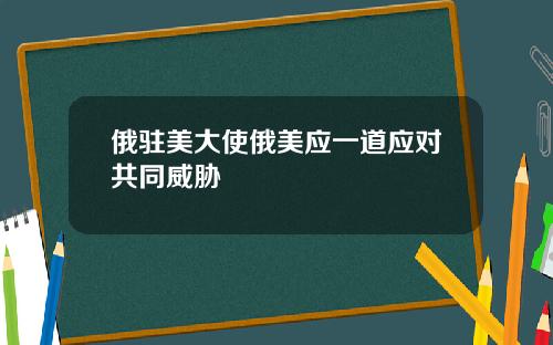 俄驻美大使俄美应一道应对共同威胁