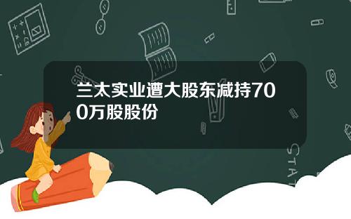 兰太实业遭大股东减持700万股股份