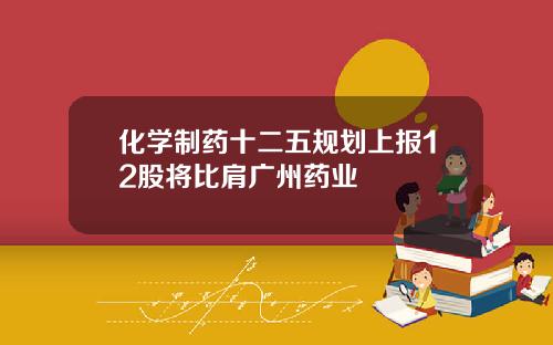 化学制药十二五规划上报12股将比肩广州药业