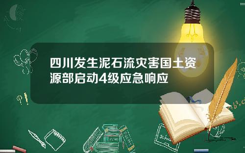 四川发生泥石流灾害国土资源部启动4级应急响应