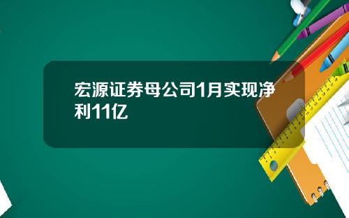 宏源证券母公司1月实现净利11亿