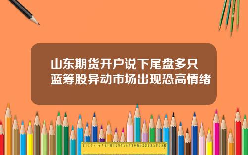 山东期货开户说下尾盘多只蓝筹股异动市场出现恐高情绪