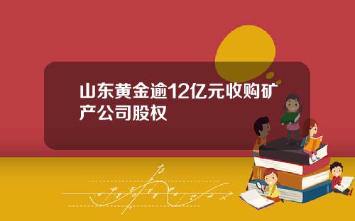 山东黄金逾12亿元收购矿产公司股权