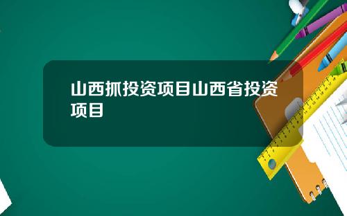 山西抓投资项目山西省投资项目