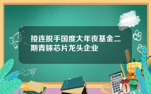 接连脱手国度大年夜基金二期青睐芯片龙头企业