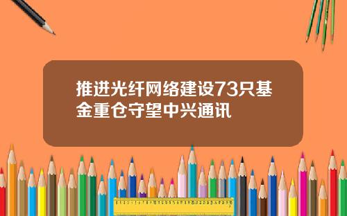 推进光纤网络建设73只基金重仓守望中兴通讯