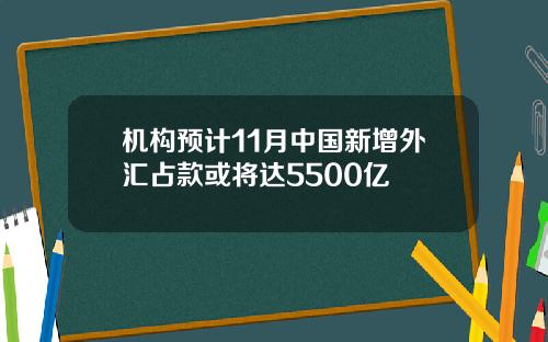 机构预计11月中国新增外汇占款或将达5500亿