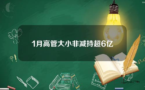 1月高管大小非减持超6亿