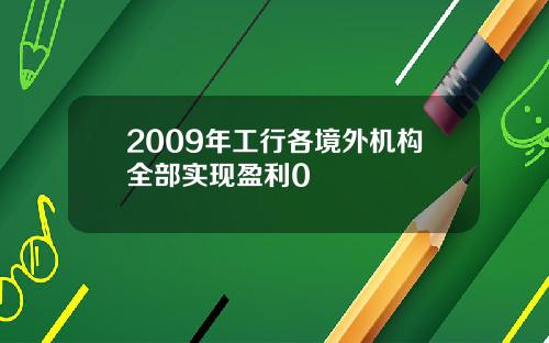 2009年工行各境外机构全部实现盈利0