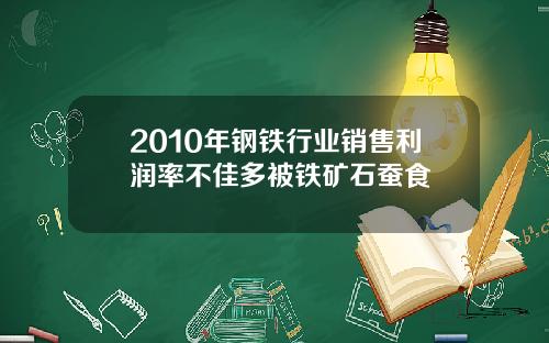 2010年钢铁行业销售利润率不佳多被铁矿石蚕食