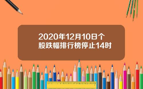 2020年12月10日个股跌幅排行榜停止14时