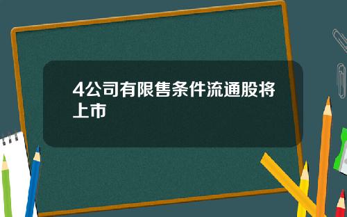 4公司有限售条件流通股将上市