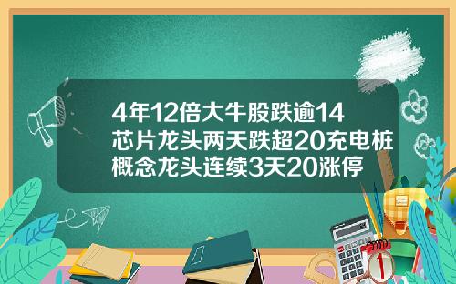 4年12倍大牛股跌逾14芯片龙头两天跌超20充电桩概念龙头连续3天20涨停