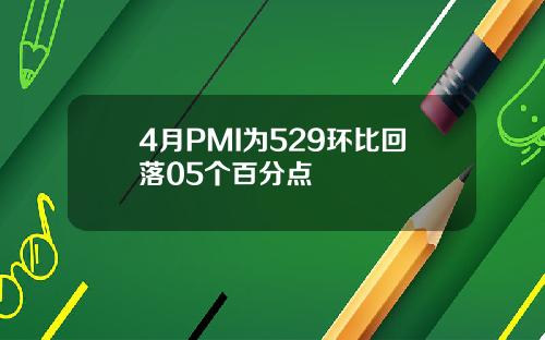 4月PMI为529环比回落05个百分点