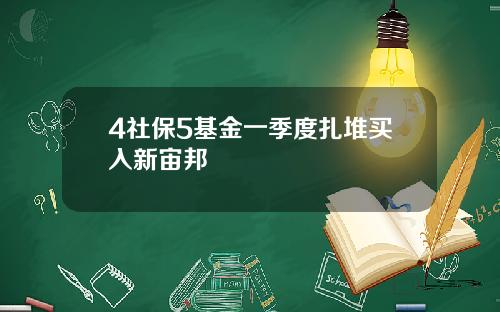 4社保5基金一季度扎堆买入新宙邦