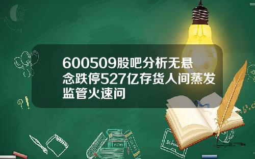 600509股吧分析无悬念跌停527亿存货人间蒸发监管火速问