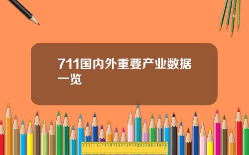 711国内外重要产业数据一览