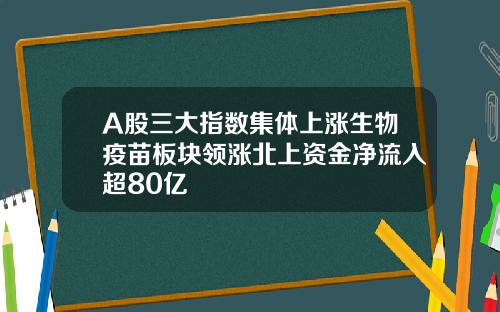 A股三大指数集体上涨生物疫苗板块领涨北上资金净流入超80亿