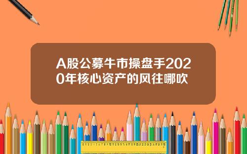 A股公募牛市操盘手2020年核心资产的风往哪吹