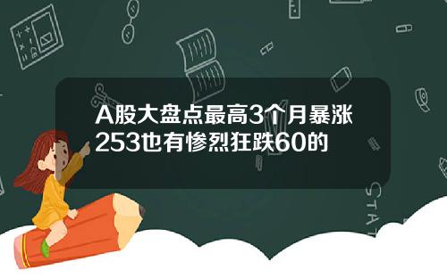 A股大盘点最高3个月暴涨253也有惨烈狂跌60的