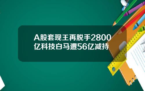 A股套现王再脱手2800亿科技白马遭56亿减持