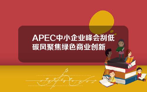 APEC中小企业峰会刮低碳风聚焦绿色商业创新