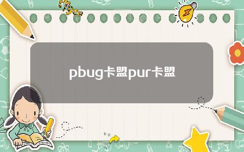 pbug卡盟pur卡盟