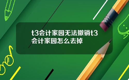 t3会计家园无法撤销t3会计家园怎么去掉