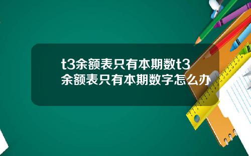 t3余额表只有本期数t3余额表只有本期数字怎么办